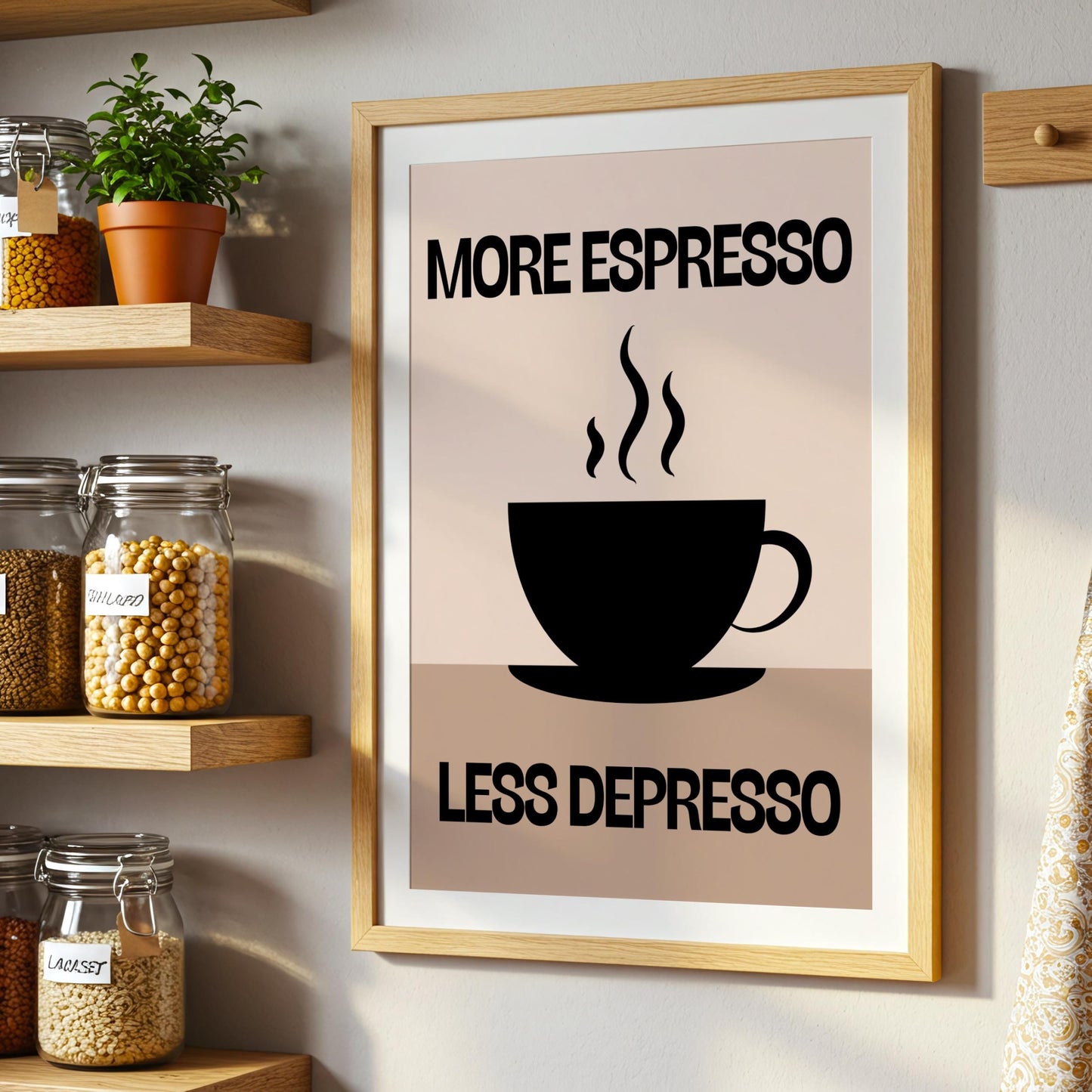More Espresso Less Depresso | Kitchen Print | Digital Download