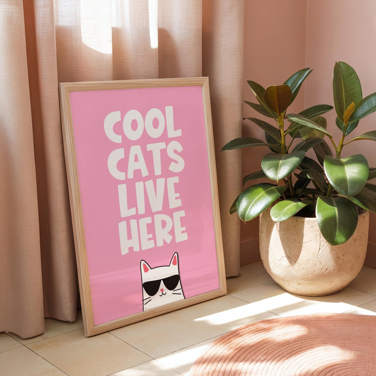 Cool Cats Live Here - Cat Lover Print - Home Print