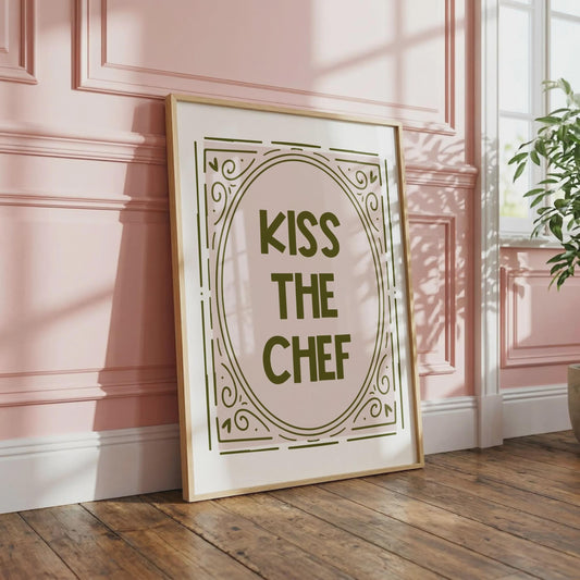 Kiss The Chef | Kitchen Print | Home Print