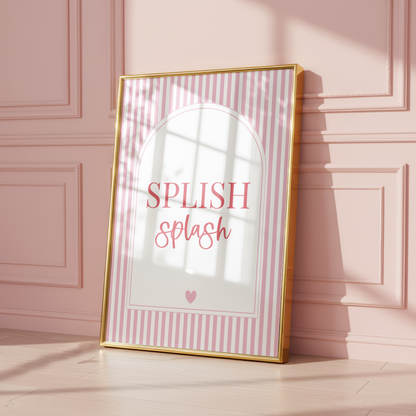 Pink Bathroom Print Bundle | 6 Bathroom Wall Art Prints | Bathroom Decor Set | Pink Bathroom Prints | Instant Download