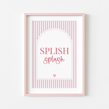 Pink Bathroom Print Bundle | 6 Bathroom Wall Art Prints | Bathroom Decor Set | Pink Bathroom Prints | Instant Download