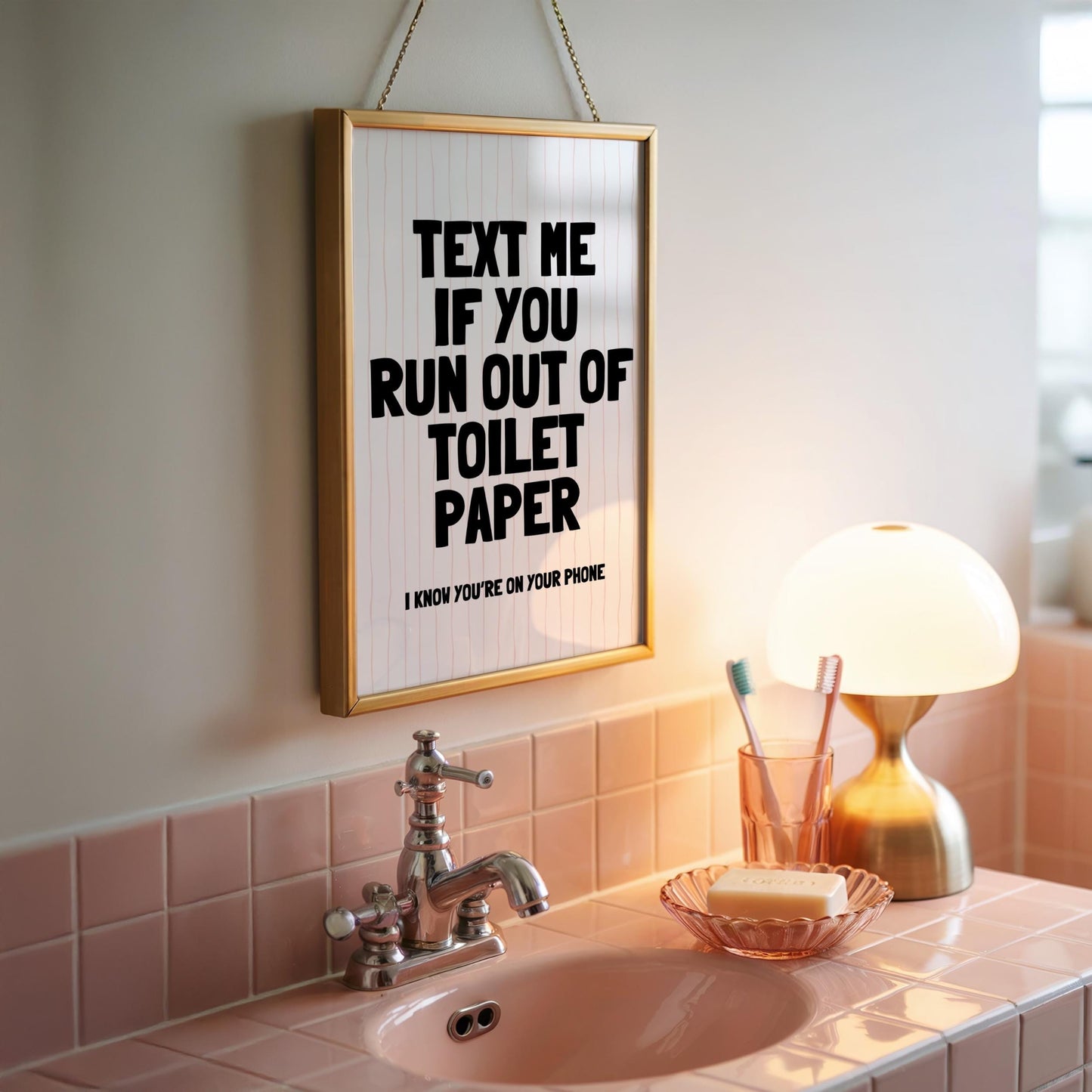 Text Me If You Run Out Of Toilet Paper | Bathroom Print | Digital Download