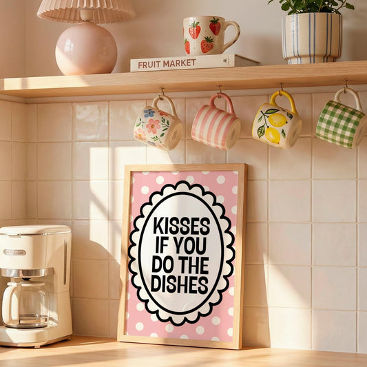 Kisses if you do the Dishes | Kitchen Print | Digital Download