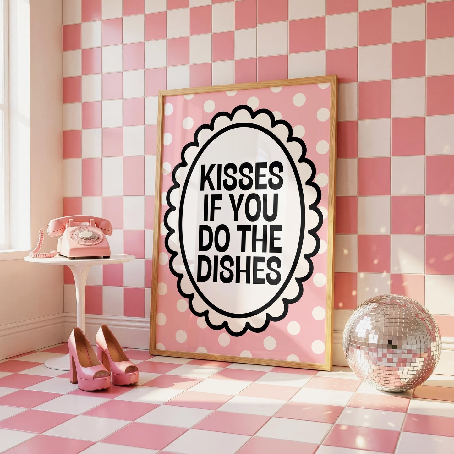 Kisses if you do the Dishes | Kitchen Print | Digital Download