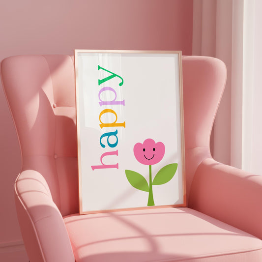 Happy | Dopamine Print | Digital Download