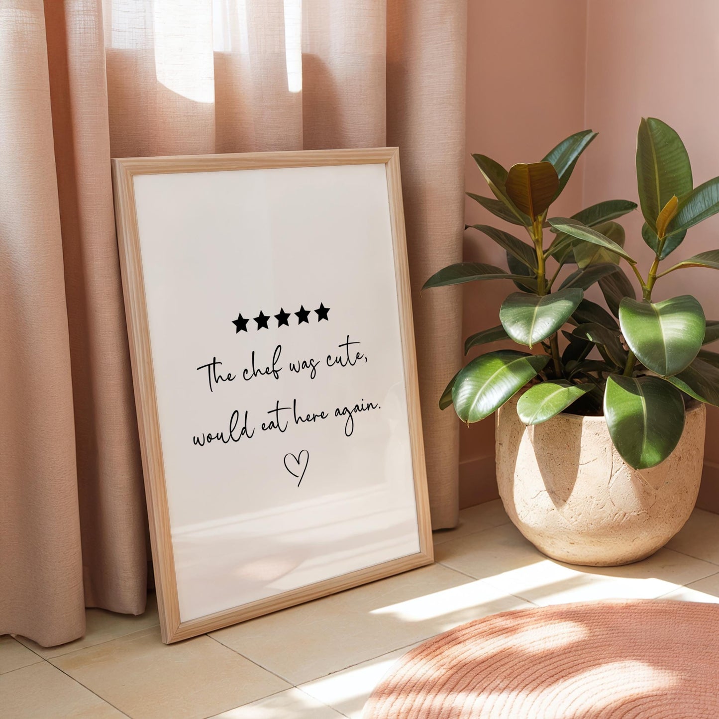 The Chef was Cute, Would Eat Here Again | Kitchen Print | Digital Download