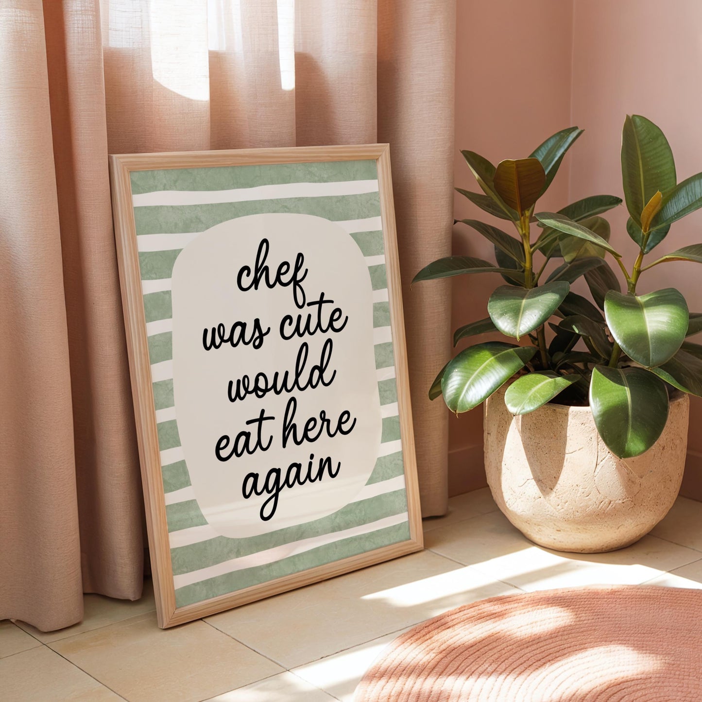 Chef Was Cute, Would Eat Here Again | Kitchen Print | Digital Download