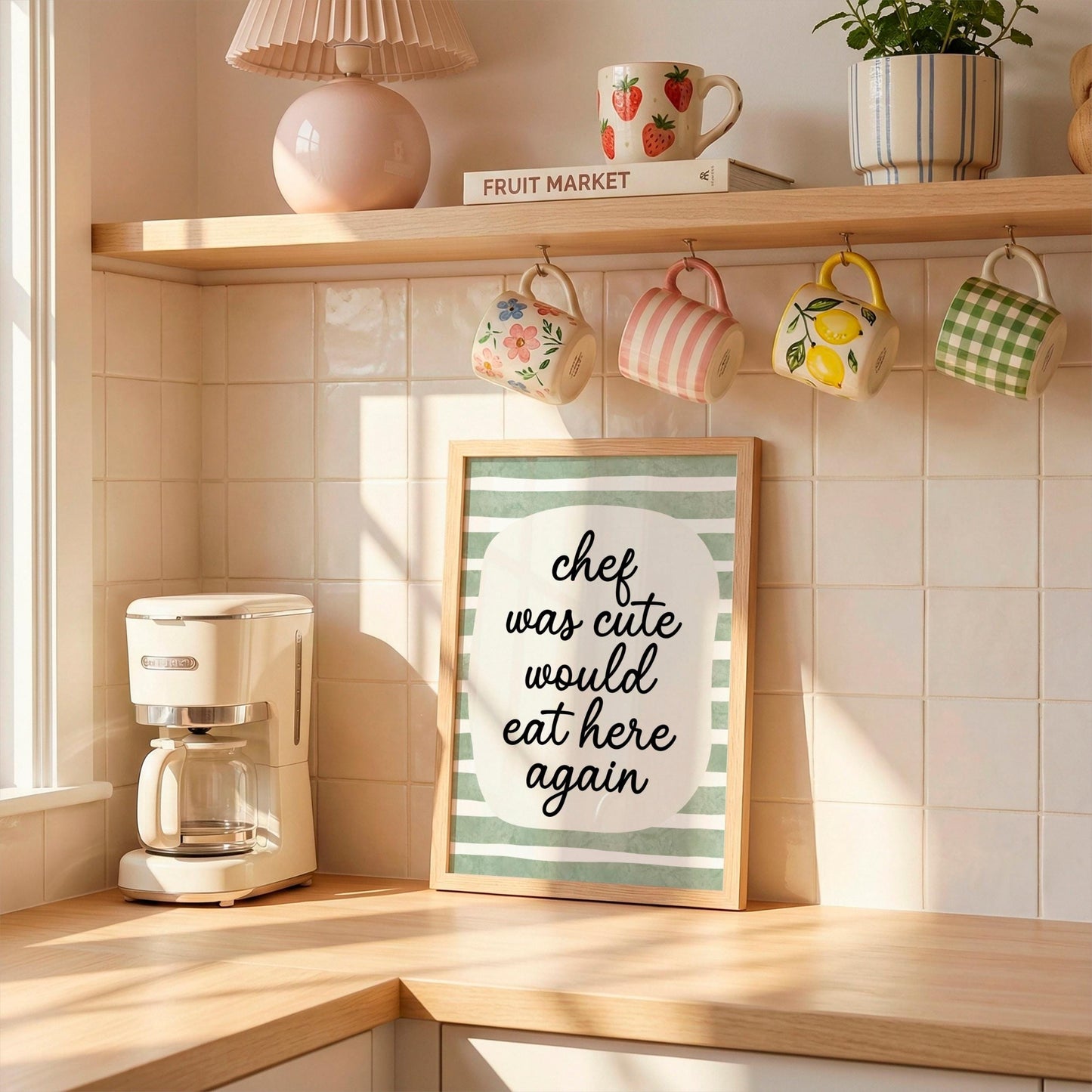 Chef Was Cute, Would Eat Here Again | Kitchen Print | Digital Download