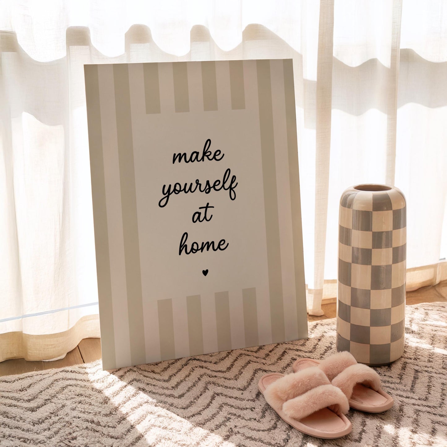 Make Yourself at Home | Neutral Home Decor | Minimalist Print | Digital Download
