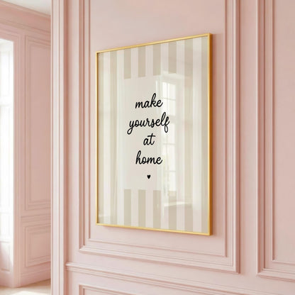 Make Yourself at Home | Neutral Home Decor | Minimalist Print | Digital Download