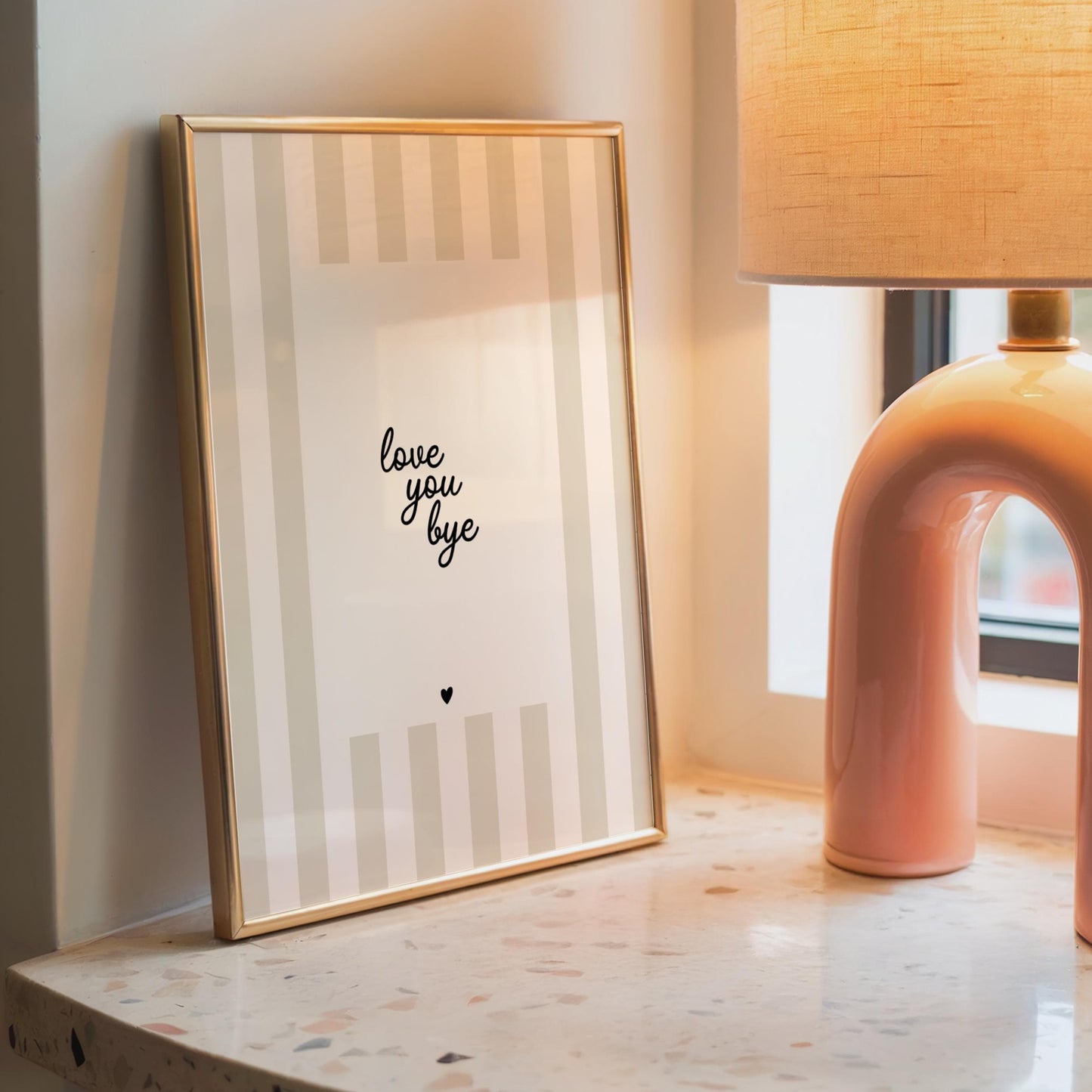 Love You Bye | Neutral Home Decor | Minimalist Print | Digital Download