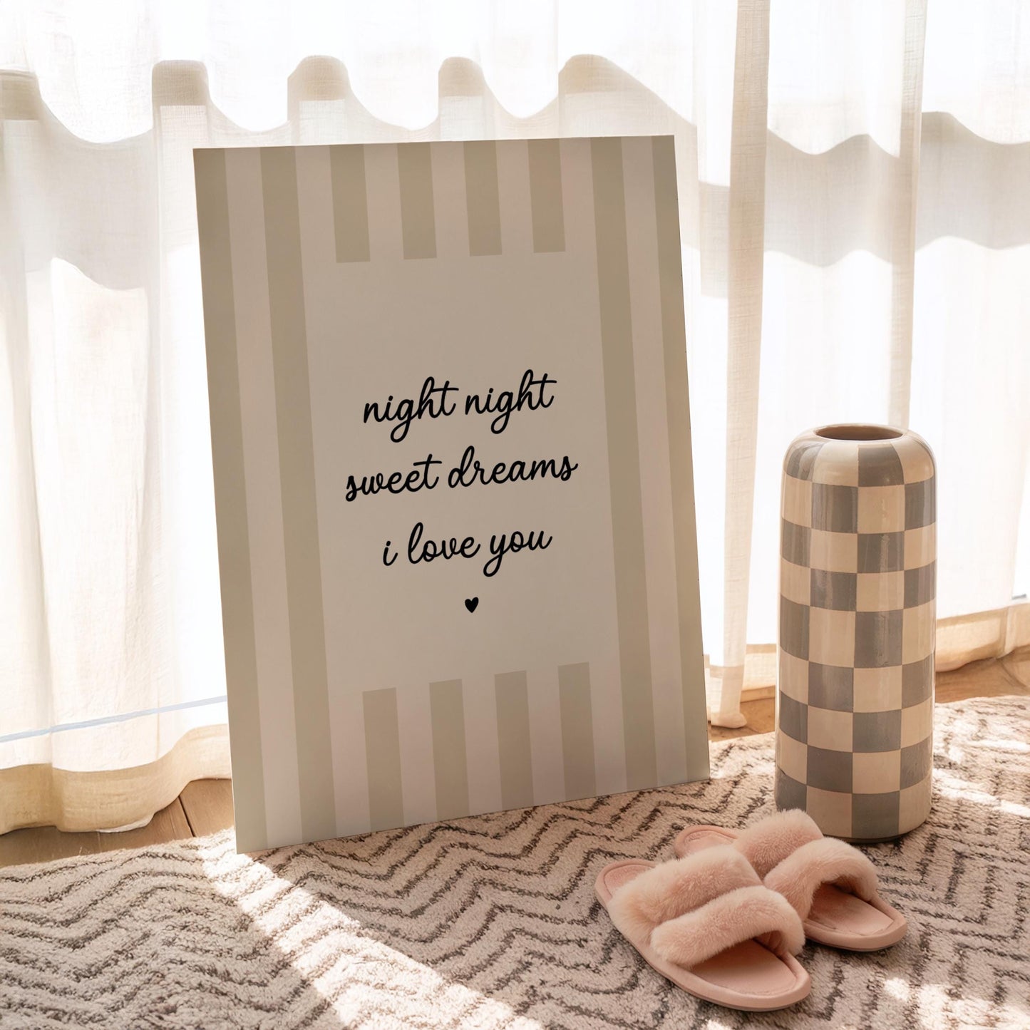 Night Night, Sweet Dreams, I Love You | Neutral Home Decor | Minimalist Print | Digital Download