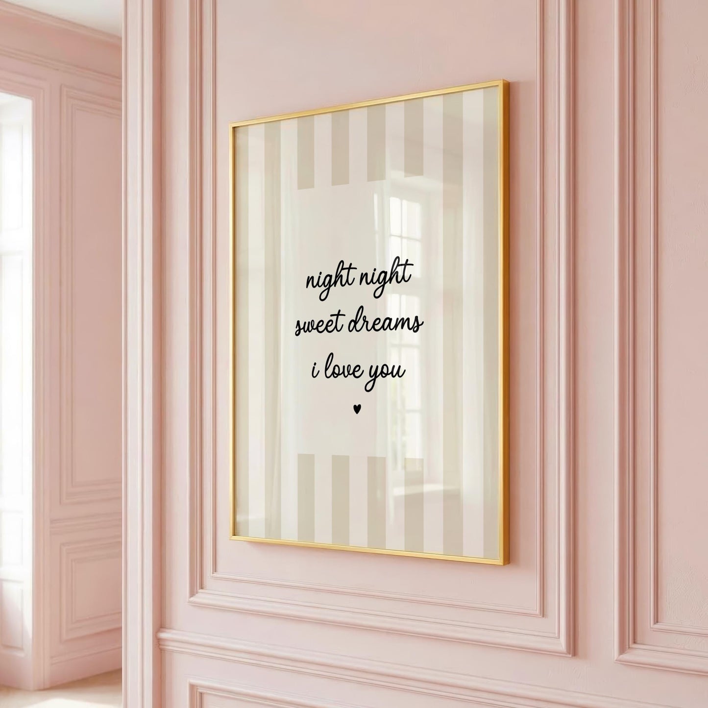 Night Night, Sweet Dreams, I Love You | Neutral Home Decor | Minimalist Print | Digital Download