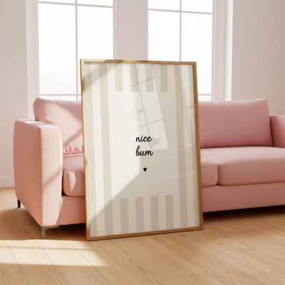 Nice Bum | Neutral Home Decor | Minimalist Print | Digital Download