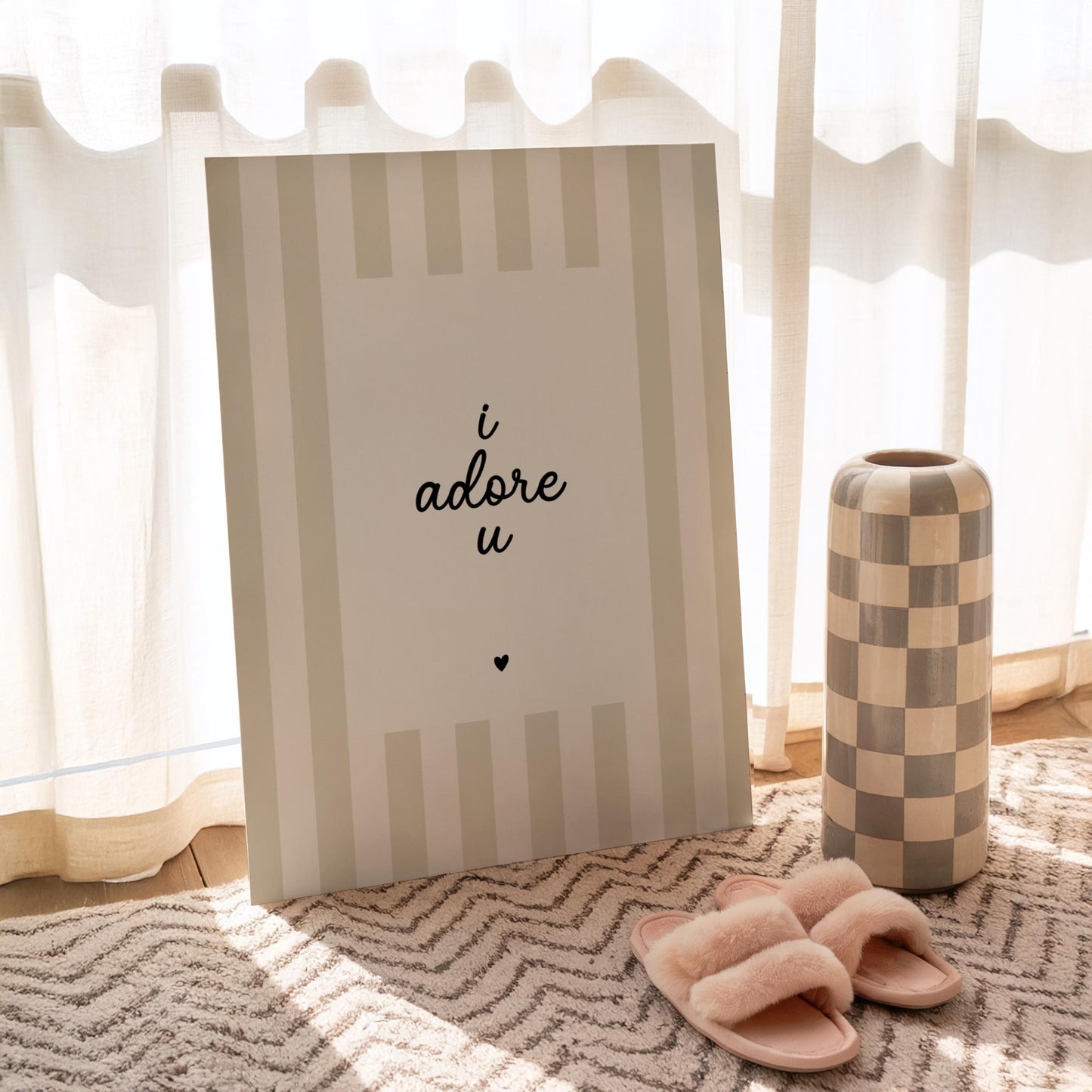 I adore u | Neutral Home Decor | Minimalist Print | Digital Download