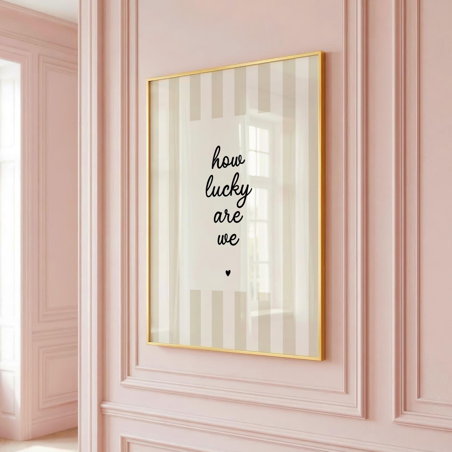 How Lucky Are We | Neutral Home Decor | Minimalist Print | Digital Download