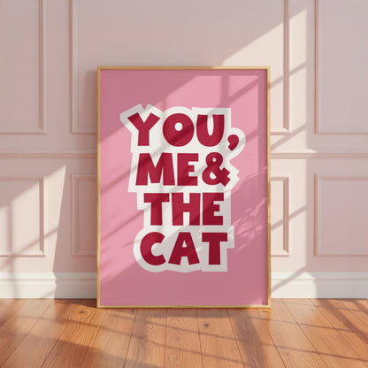 You, Me & The Cat | Quirky Print | Digital Download