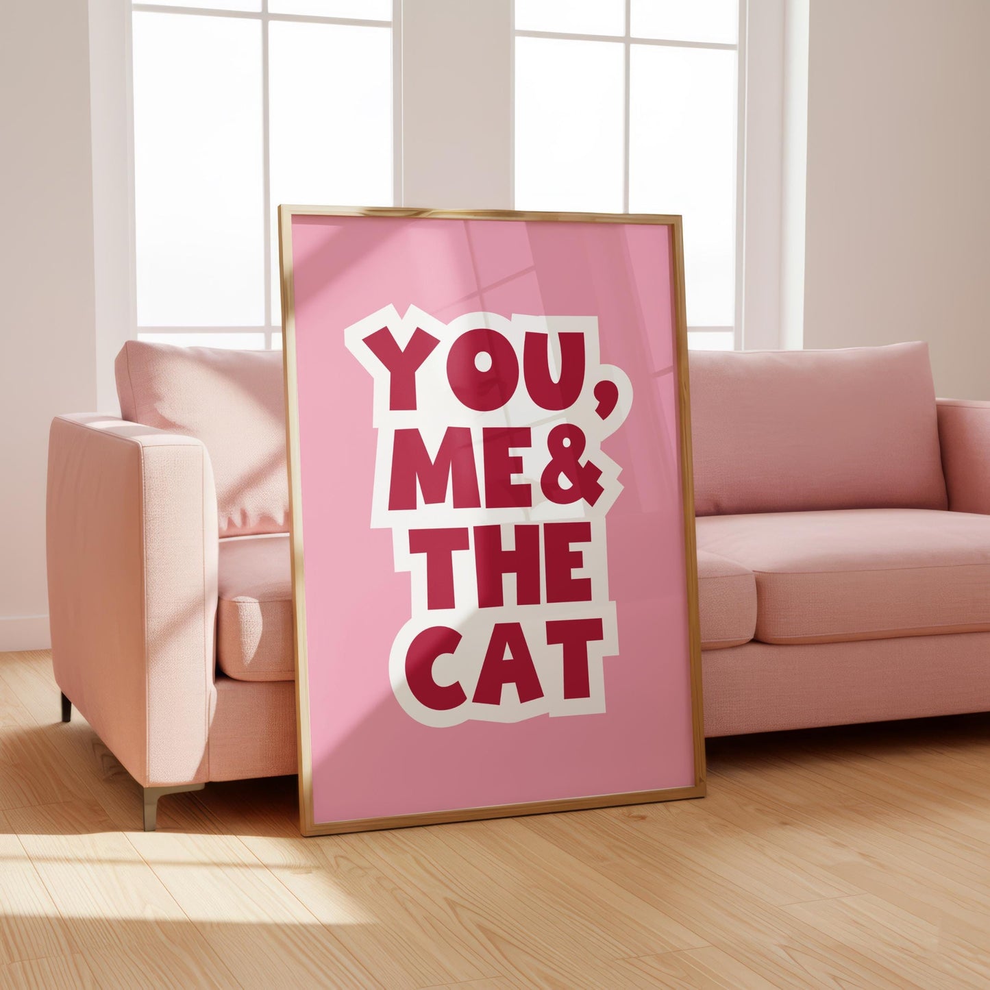 You, Me & The Cat | Quirky Print | Digital Download