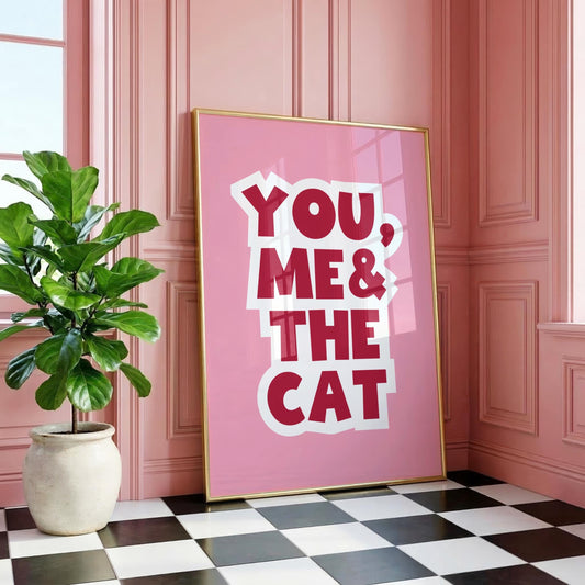 You, Me & The Cat | Quirky Print | Digital Download