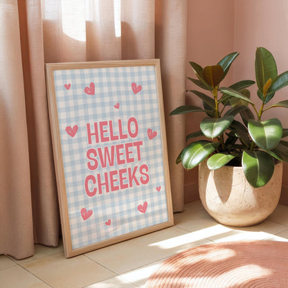 Hello Sweet Cheeks | Bathroom Print | Digital Download