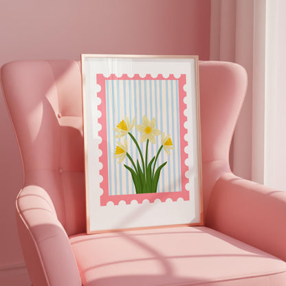 Daffodils Stamp | Flower Print | Digital Download