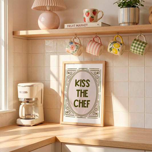 Kiss the Chef | Kitchen Print | Digital Download