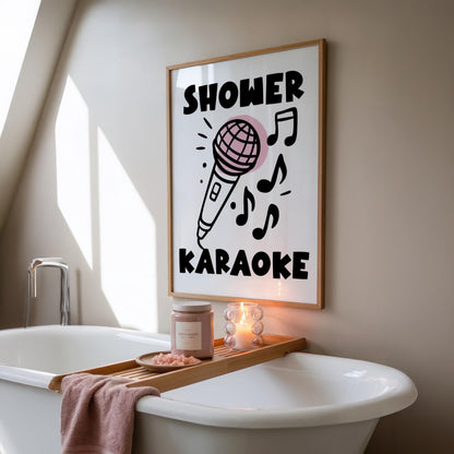 Funky Shower Karaoke | Bathroom Print | Digital Download