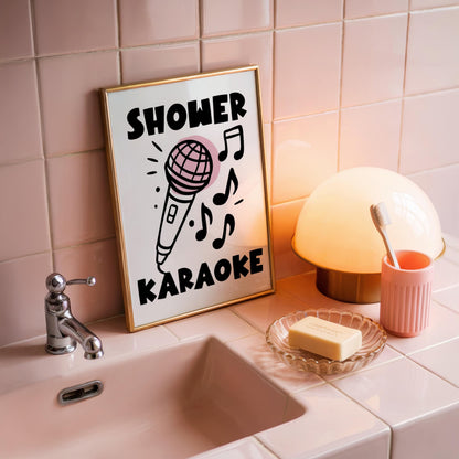 Funky Shower Karaoke | Bathroom Print | Digital Download