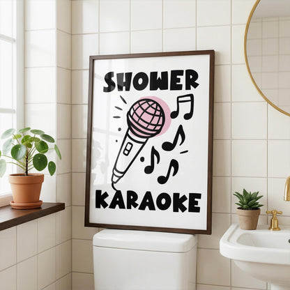 Funky Shower Karaoke | Bathroom Print | Digital Download
