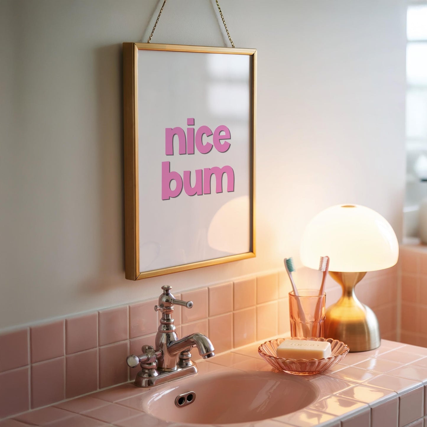Nice Bum - Pink | Bathroom Print | Home Print