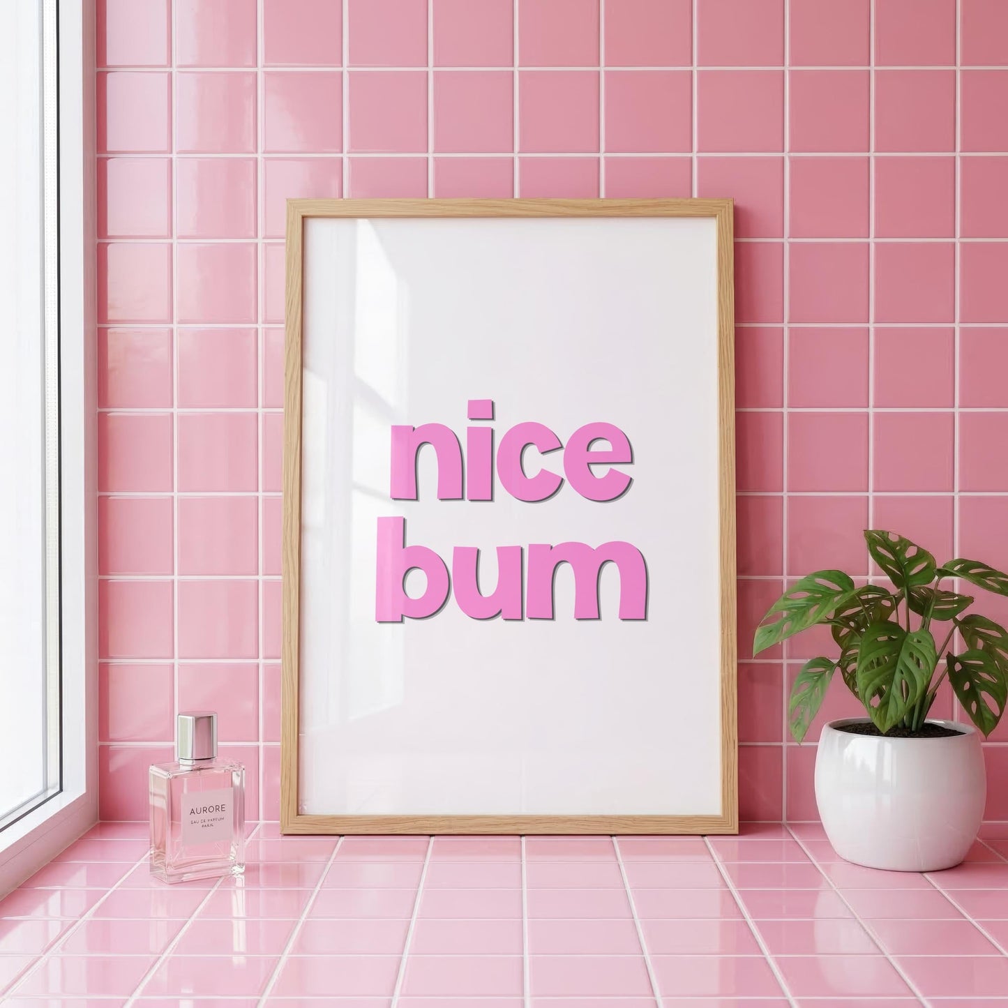 Nice Bum - Pink | Bathroom Print | Home Print