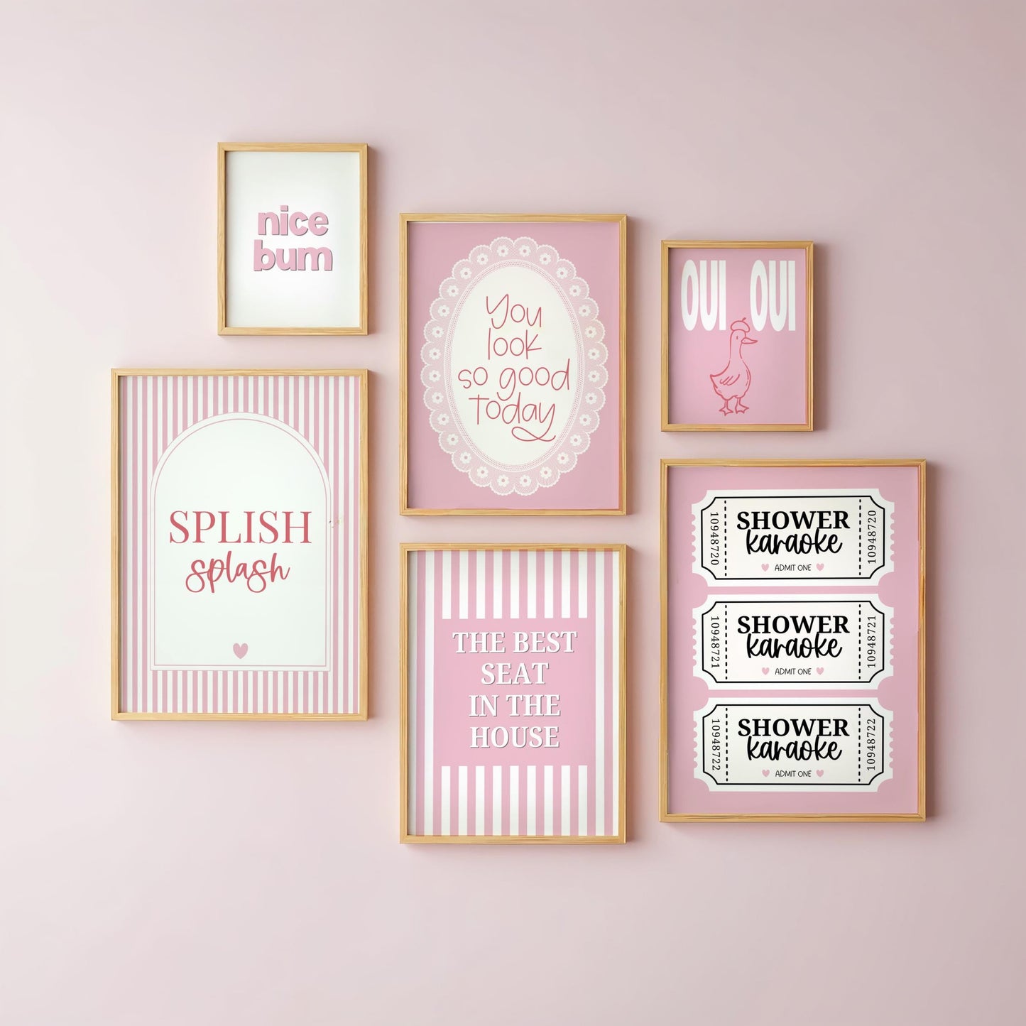 Set of 6 Pink Bathroom Prints | Digital Bundle | Bathroom Print | Digital Download
