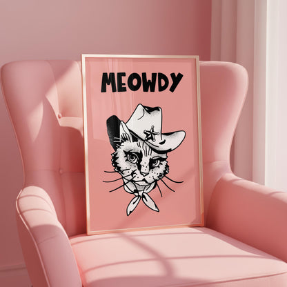 Meowdy - Cat Lover Print - Home Print