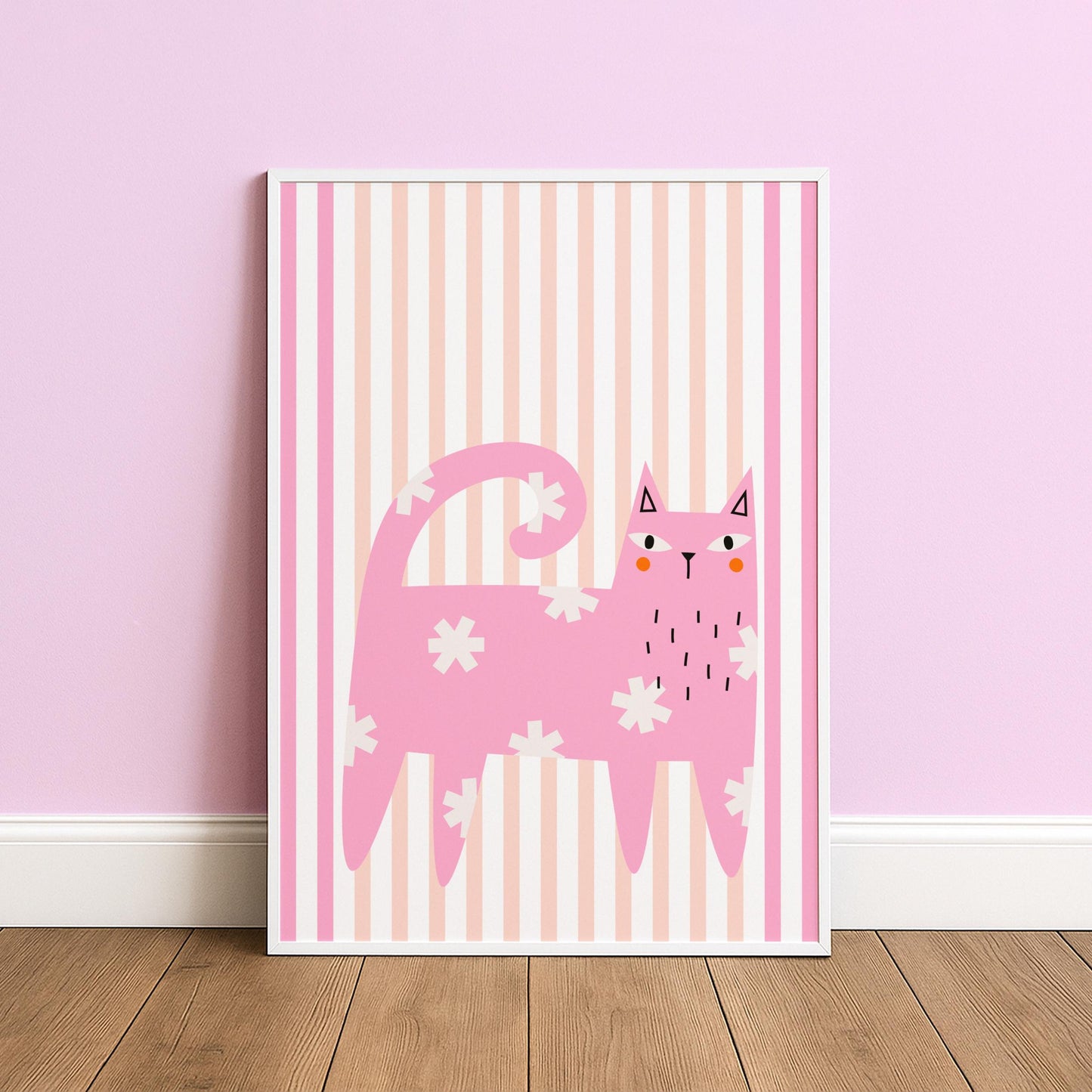 Pink Cat - Cat Lover Print - Home Print