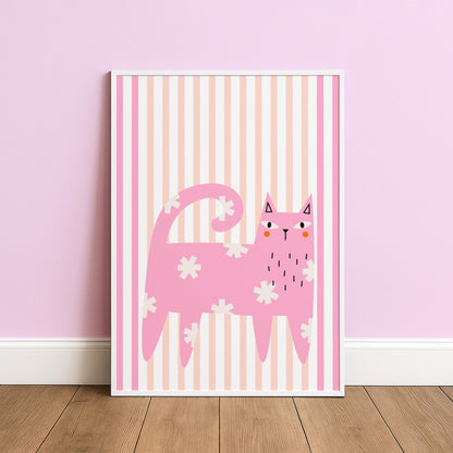 Pink Cat - Cat Lover Print - Home Print