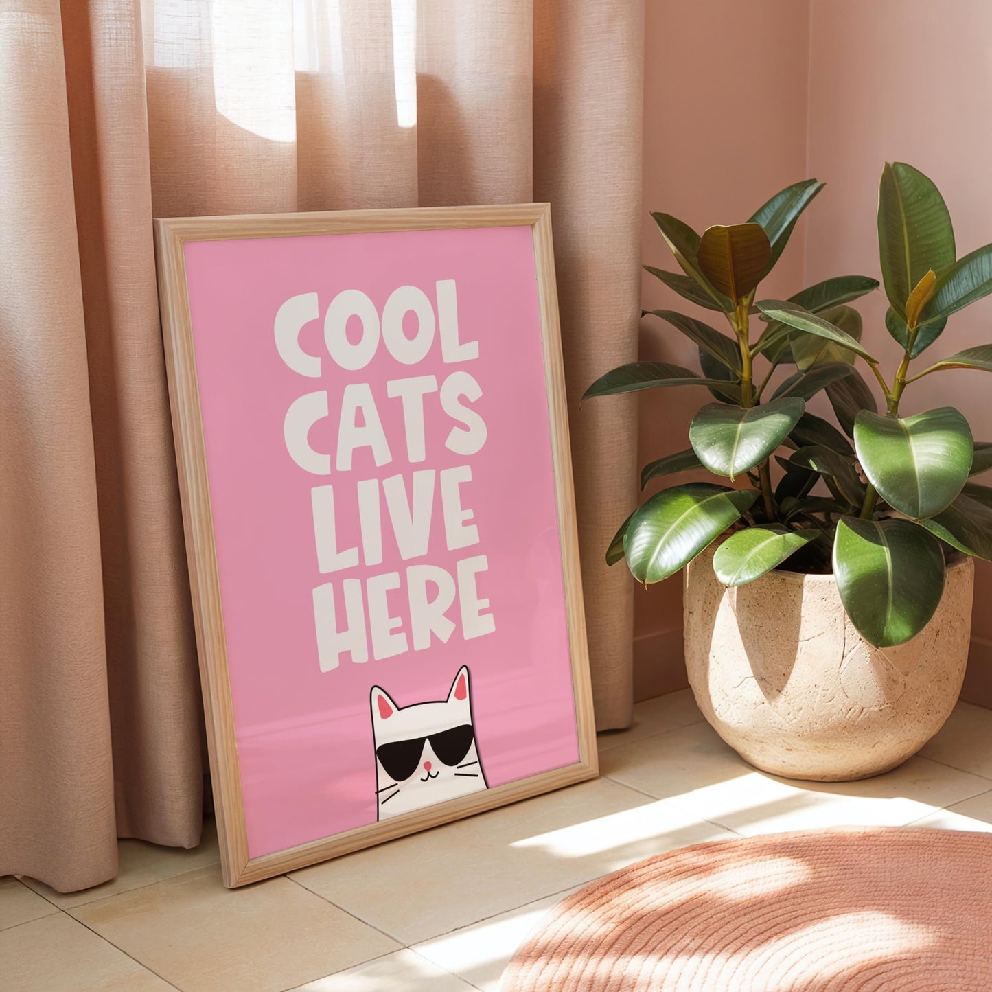 Cool Cats Live Here - Cat Lover Print - Digital Download