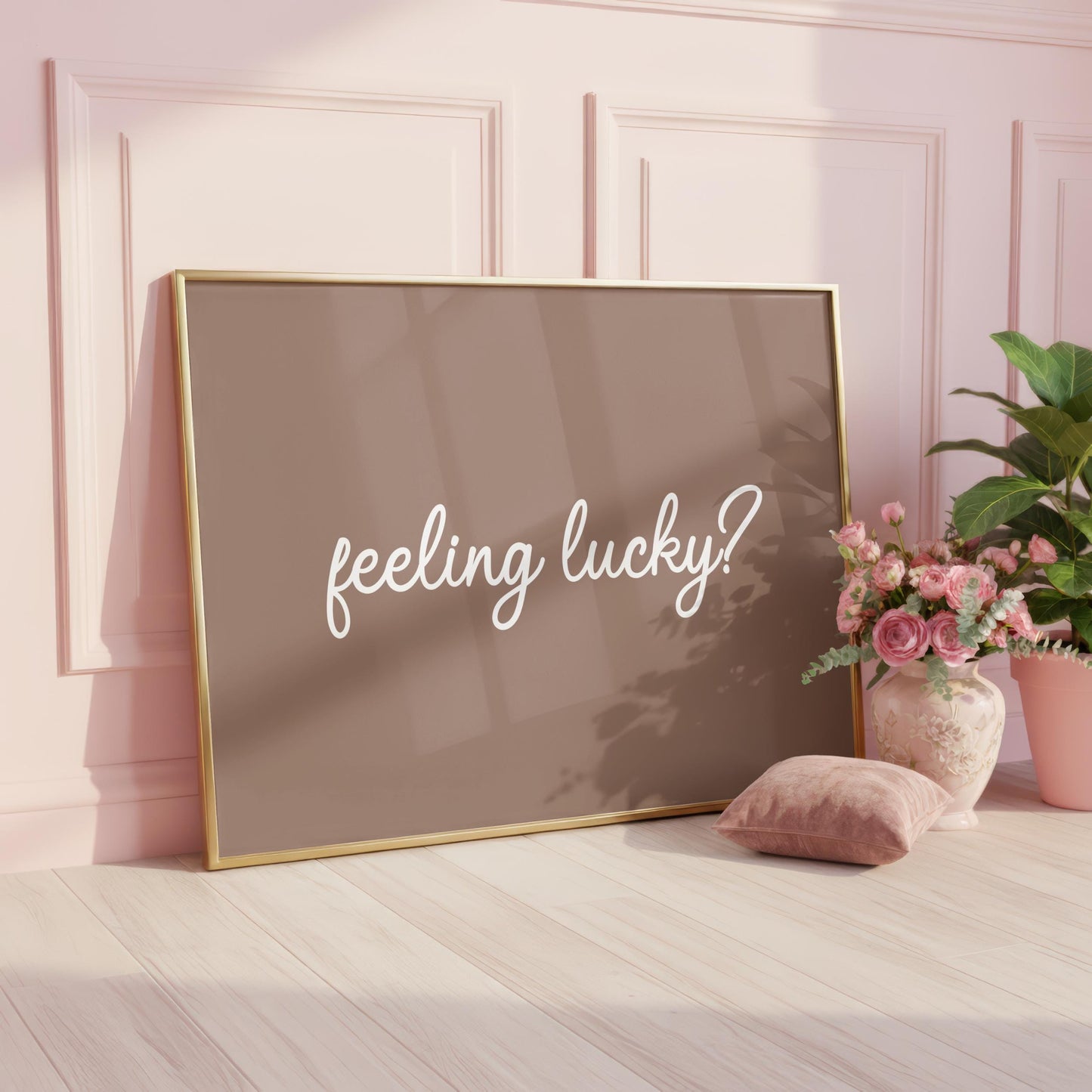 Feeling Lucky? | Neutral Home Decor | Minimalist Print | Digital Download