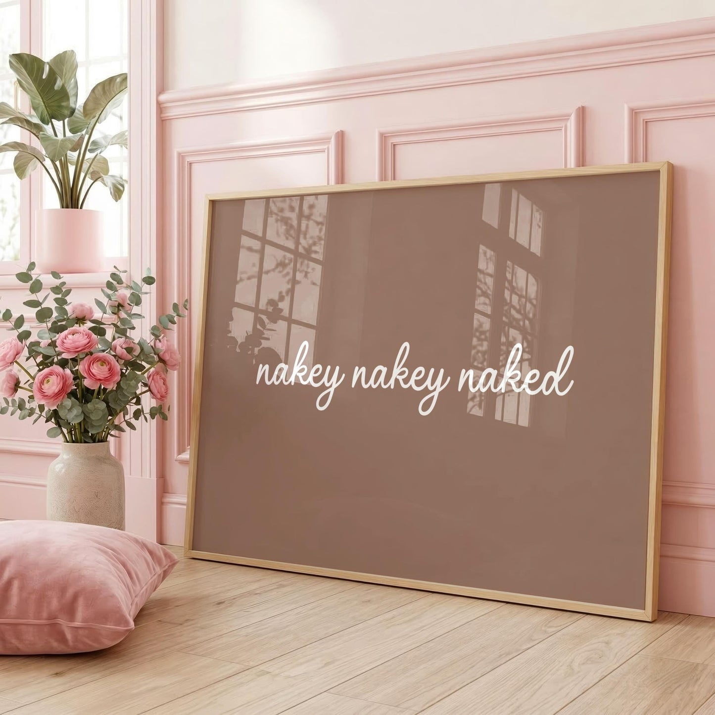 nakey nakey naked | Neutral Home Decor | Minimalist Print | Digital Download