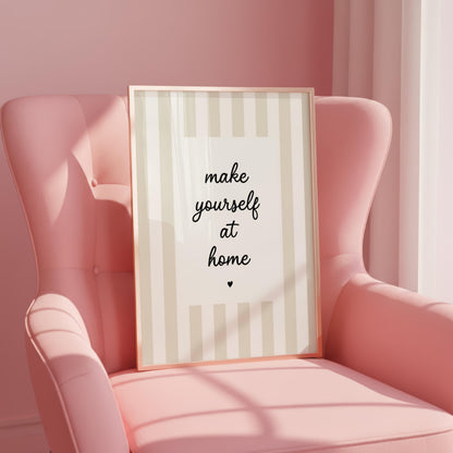 Make Yourself at Home | Neutral Home Decor | Minimalist Print | Digital Download