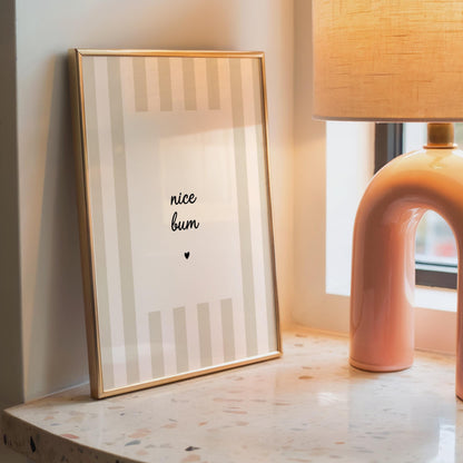 Nice Bum | Neutral Home Decor | Minimalist Print | Digital Download