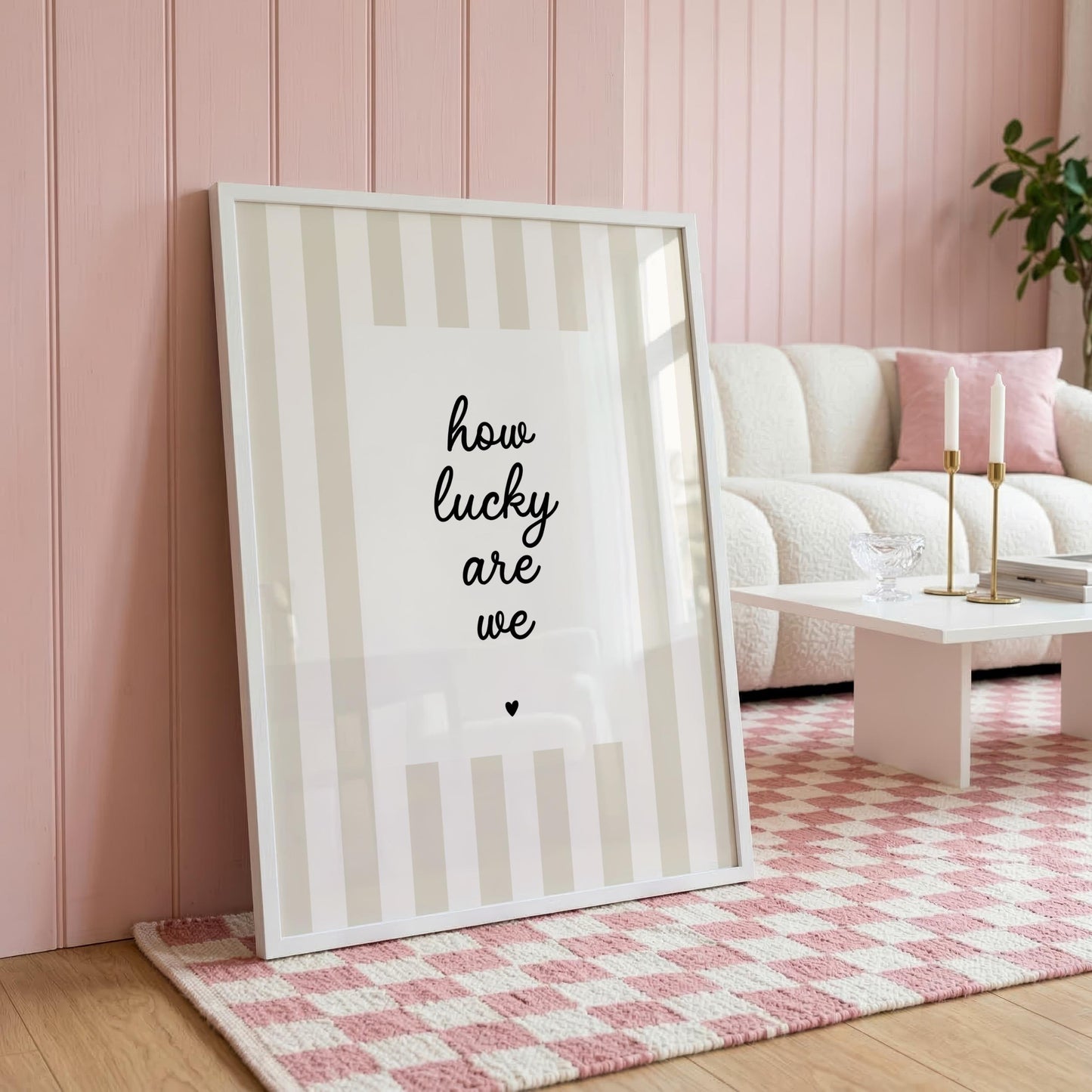 How Lucky Are We | Neutral Home Decor | Minimalist Print | Digital Download