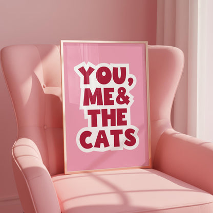 You, Me & The Cats | Quirky Print | Digital Download