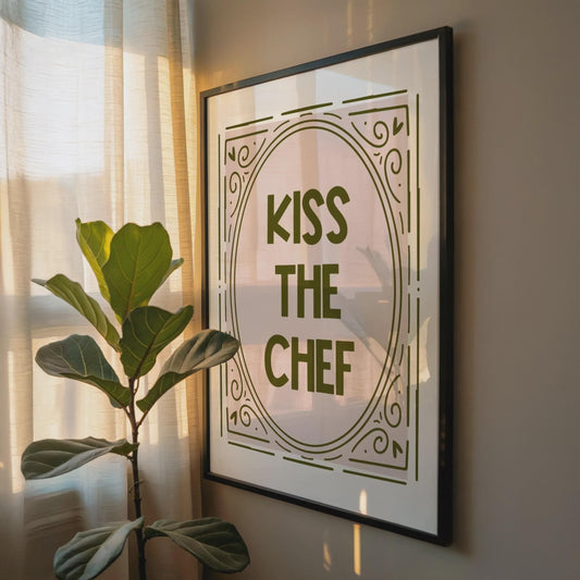 Kiss The Chef | Kitchen Print | Home Print