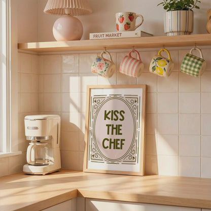 Kiss The Chef | Kitchen Print | Home Print