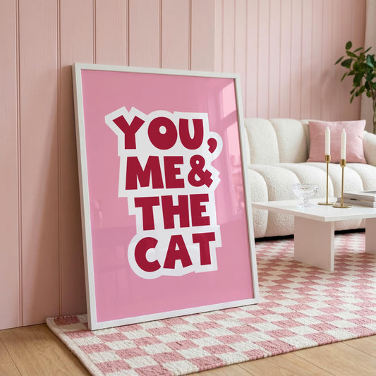 You, Me & The Cat | Quirky Print | Digital Download