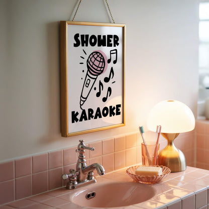 Funky Shower Karaoke | Bathroom Print | Digital Download