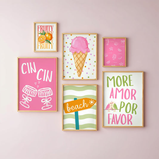 Set of 6 Summer Prints | Digital Prints Bundle | Digital Download