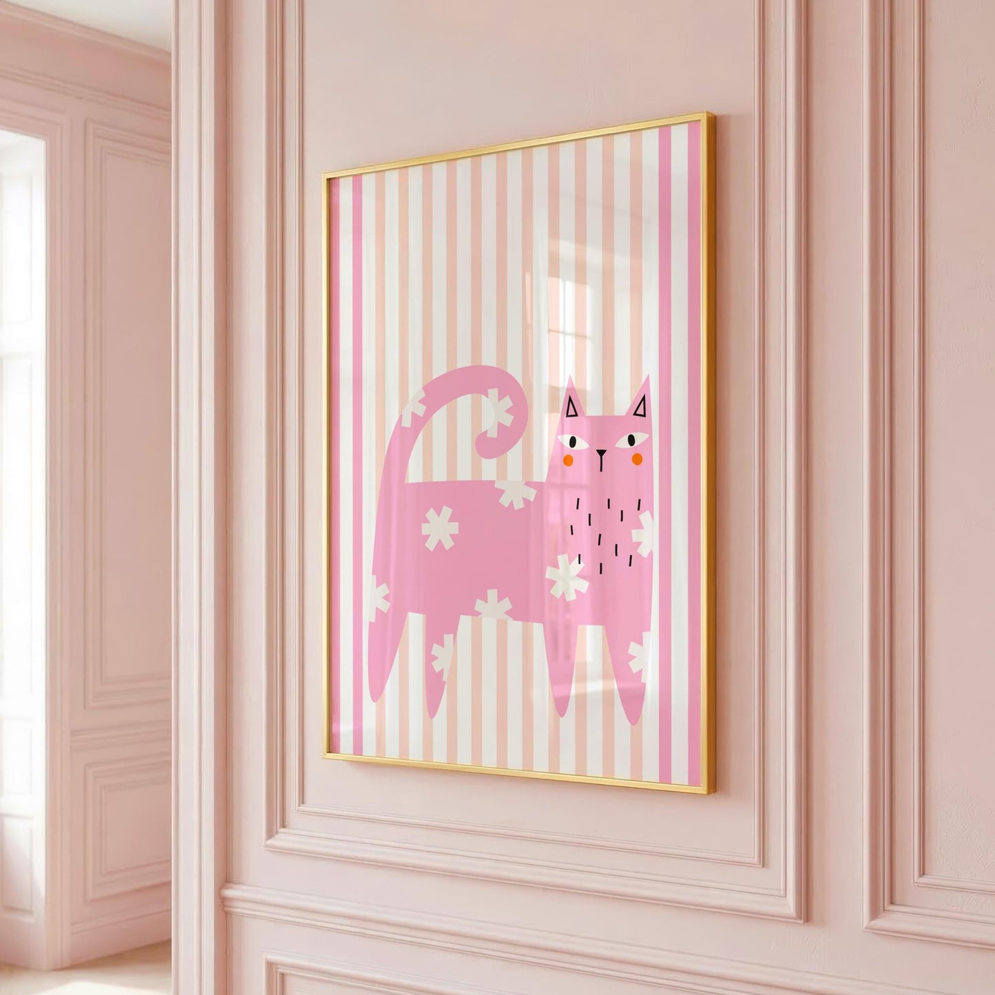 Pink Cat - Cat Lover Print - Home Print
