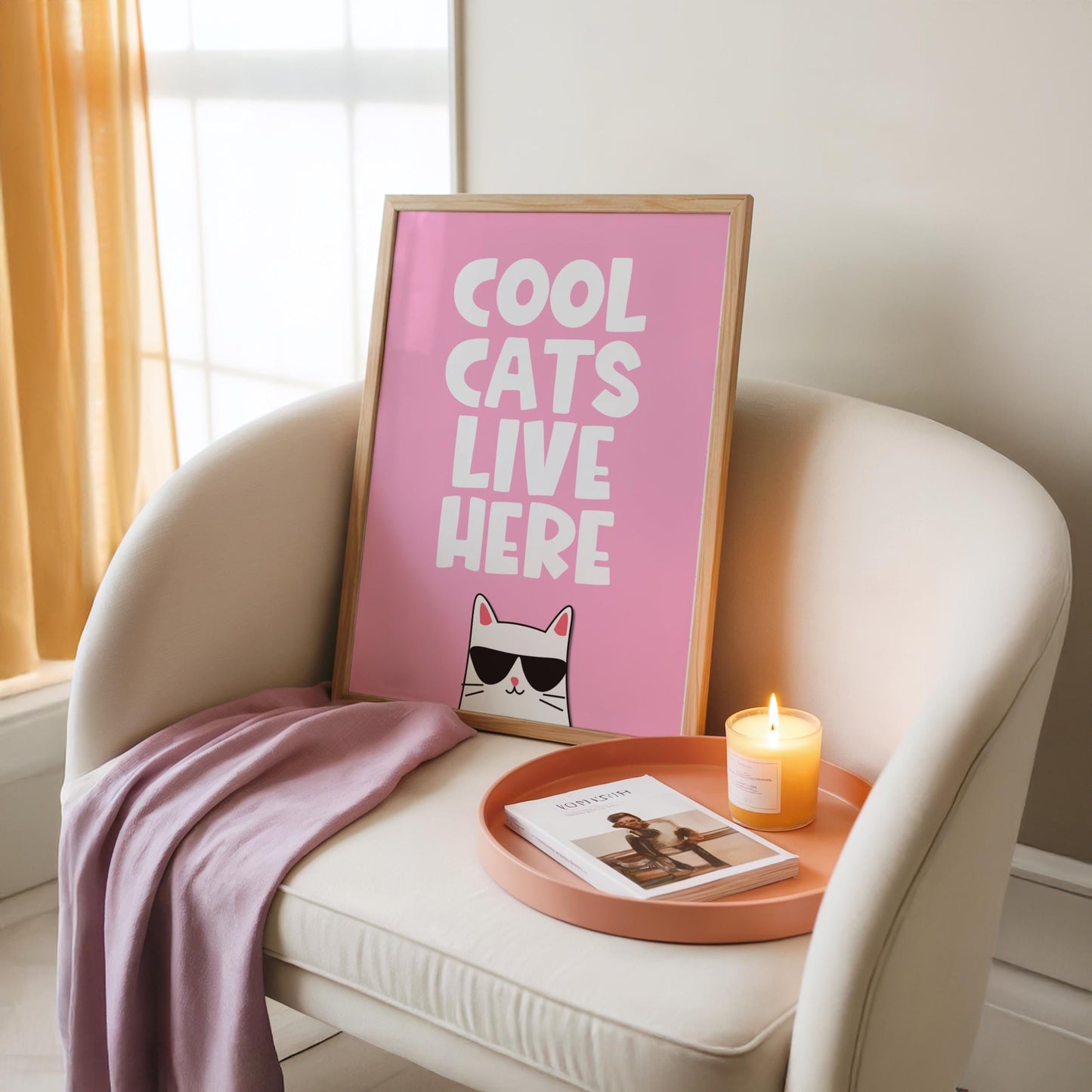 Cool Cats Live Here - Cat Lover Print - Home Print
