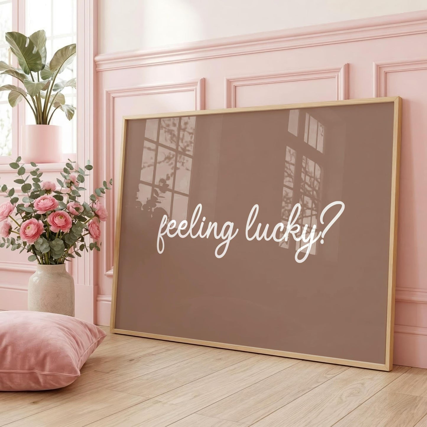 Feeling Lucky? | Neutral Home Decor | Minimalist Print | Digital Download